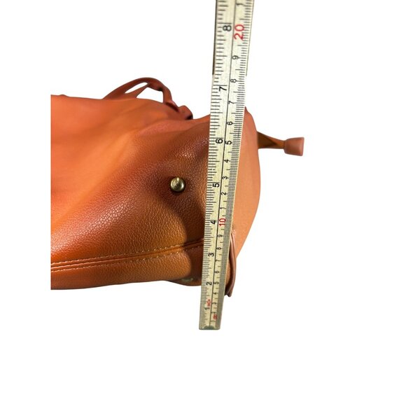 Large ECOSUSI Brown Faux Leather Tote Bag With Zip Pocket & Gold Accents - Picture 8 of 11